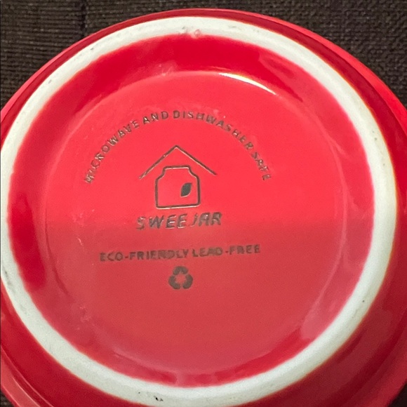 # 0493- Red WHT Art Stacking Mug and Saucer Set. Designed By Julie Lee Nersinger - Picture 4 of 8